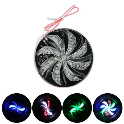 12V High-Brightness Car and Motorcycle Led Round 8cm Fire Wheel Multicolor Light Motorcycle Modification Warning Light Car Light