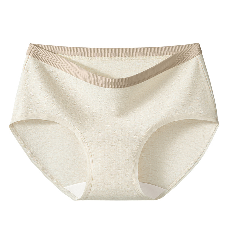 Calzoncillos de color de contraste de cintura media de algodón de color puro algodón de grado 10A entrepierna antibacteriana sin costuras bolsa de gran tamaño cadera entrepierna larga ropa interior de mujer image 7