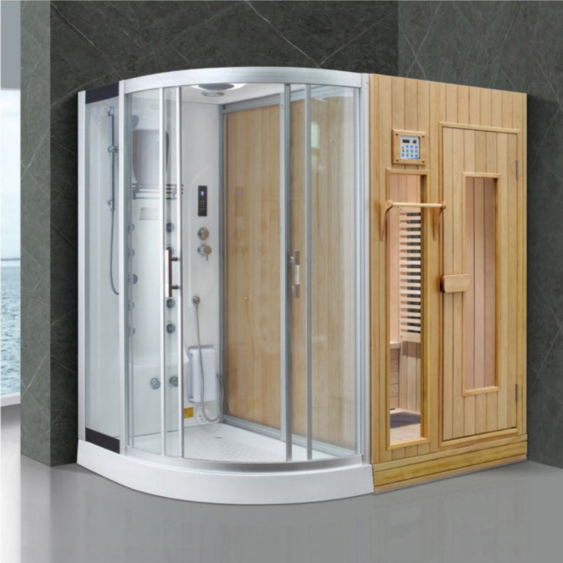 Los fabricantes suministran ducha masaje sala de vapor seco y húmedo baño de vapor integrado húmedo sauna de vapor ducha Sala integrada