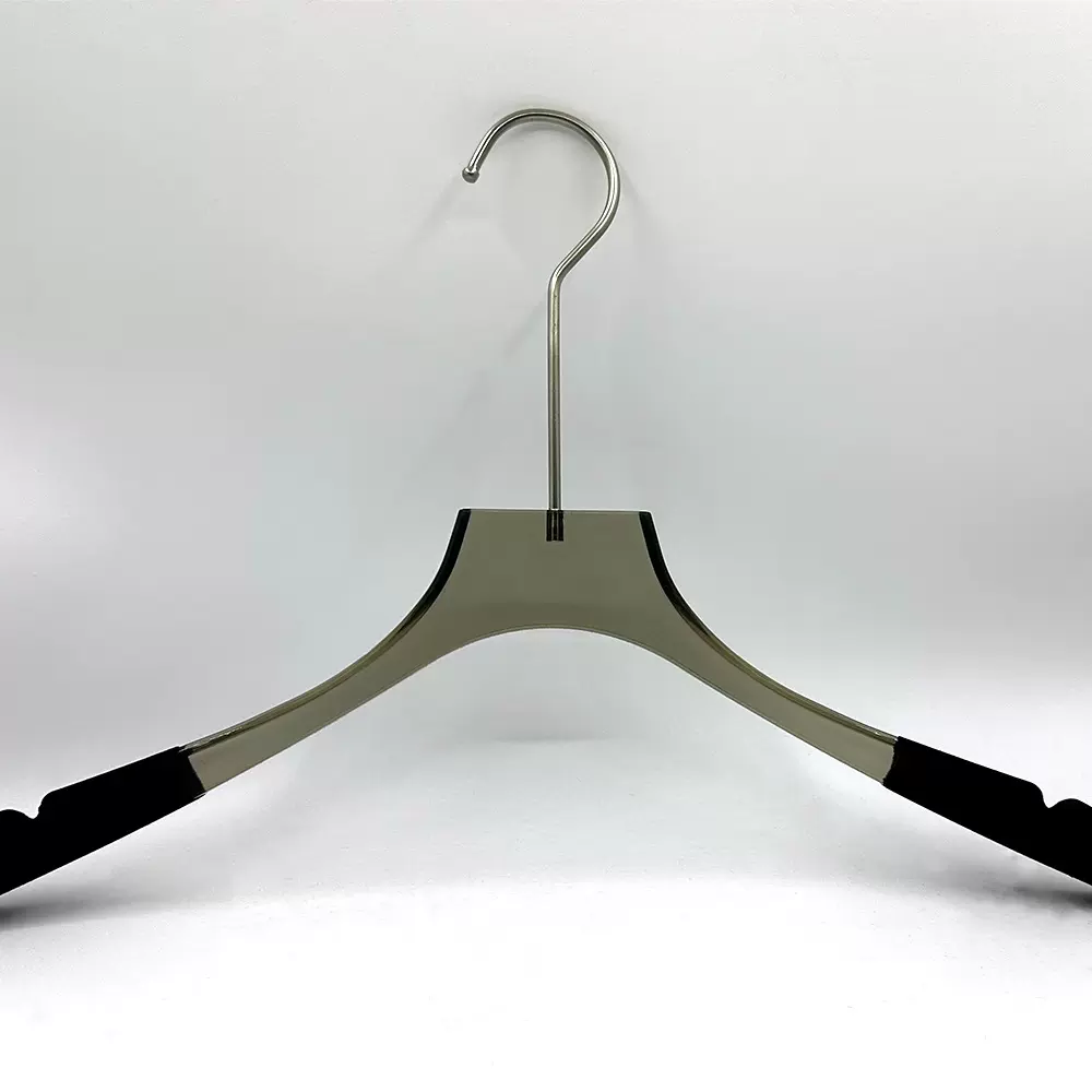 烟灰透明水晶衣架无痕裤架撑子衣挂时尚衣橱婚纱高级礼服馆专用