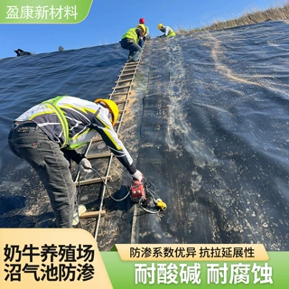 奶牛养殖场土工膜人工湖沼气池防渗土工膜可焊接hdpe光面土工膜