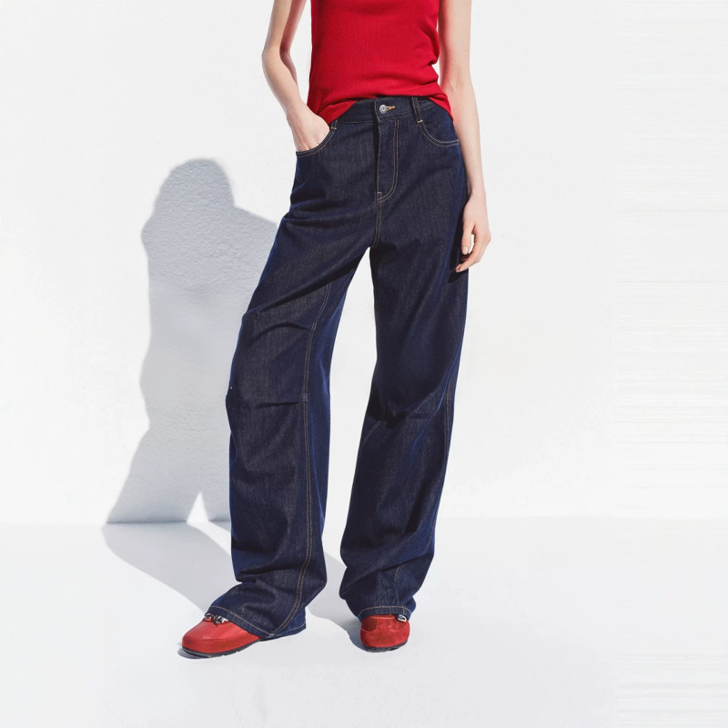 [Same Style as in the Mall] 2026 Summer New Product Tencel Cotton Lightweight Glossy Jeans 2024