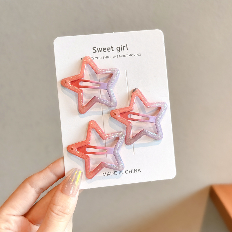 Pin de cabello de color estrella de pentacos pin de cabello de niñas pin de cabello lateral pin de cabello de dopamina pin de cabello pin BB pin