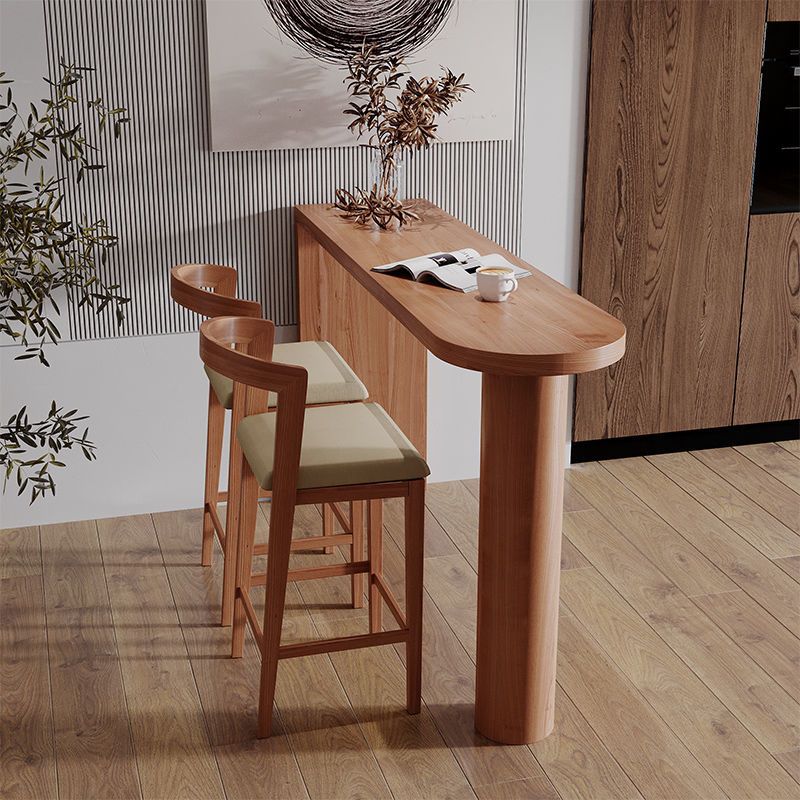 Pure Solid Wood Wall-Mounted Bar Table for Home Use, Long Narrow High-Legged Table for Entryway, Living Room Partition, Small Bar Island Table, Dining Table