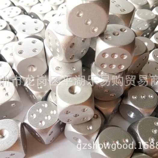 Supply Aluminum Dice Solid Metal Dice Drinking Game Mahjong Dice 16mm Silver Gold Aluminum Dice