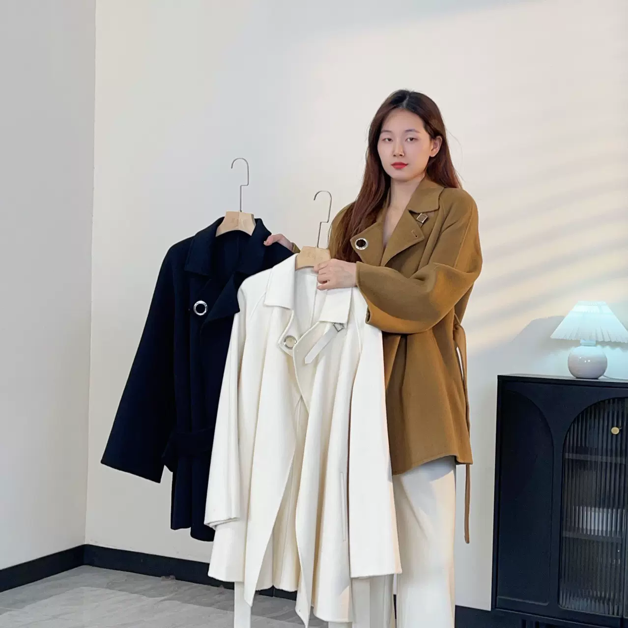 1125-107 高货 10 羊绒高品质羊绒大衣双面呢外套女修身时尚百搭