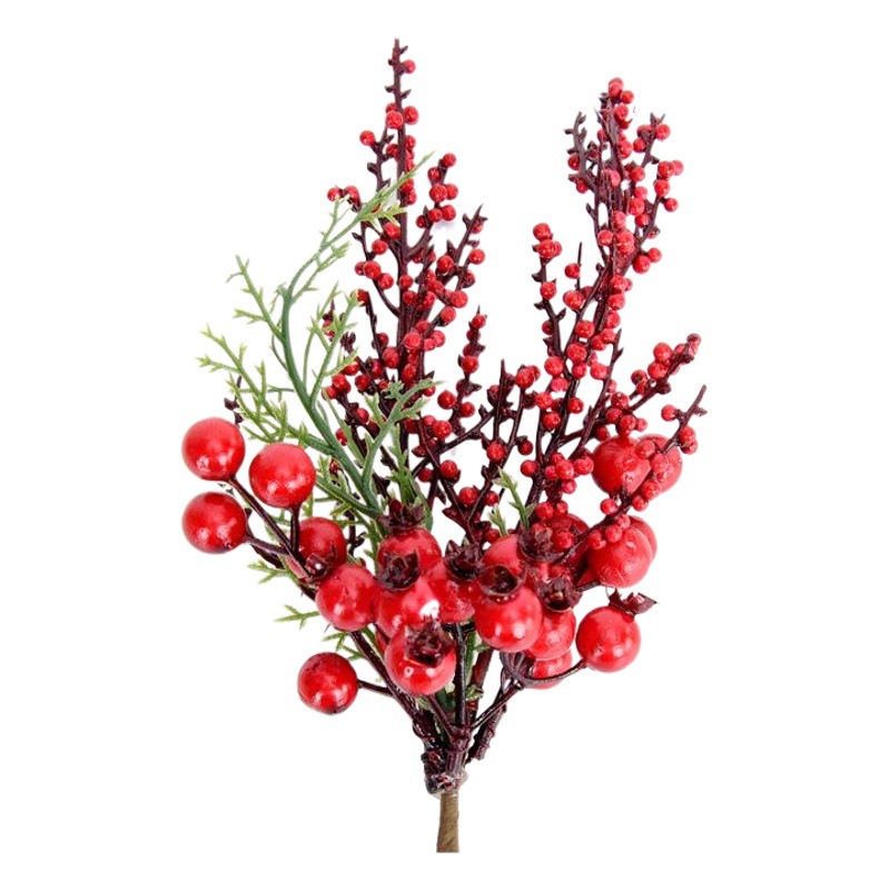 Arreglo de cadena de fruta roja de simulación fruta roja baya decoraciones de navidad accesorios de bricolaje decoración del hogar de la boda