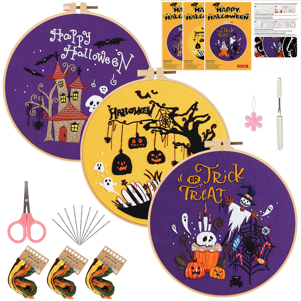 Juego de tres piezas cx854 + 1136 + 1138 + paquete Rosa + 1 bordado de bambú de imitación 20cm