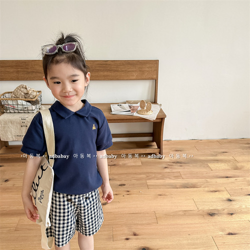 Children's clothing 2024 summer new style Korean style children's summer polo shirt T-shirt boys and girls short-sleeved T-shirt 123286