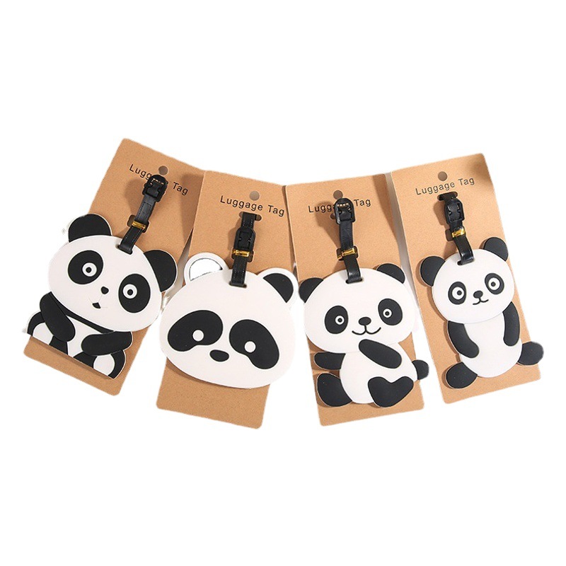Travel boarding pass luggage Cartoon creative pvc panda line expression Li tag tag