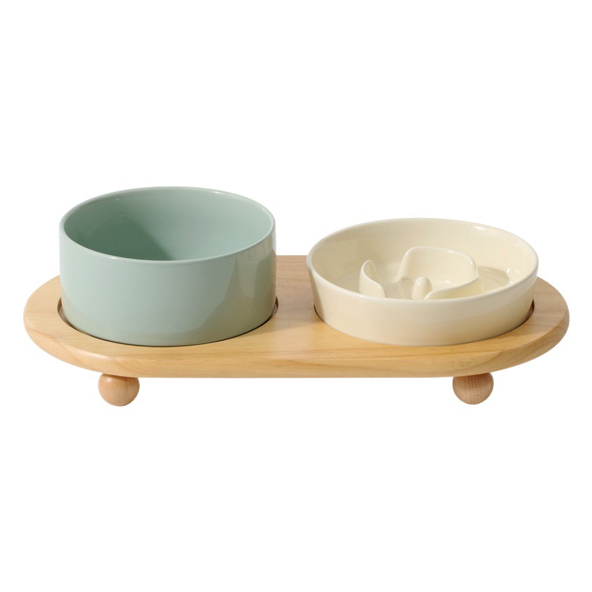 Cuenco de cerámica para gatos para mascotas cuenco para perros mediano y pequeño cachorro de perro Slow Food Bowl antiestrangulador Slow Food Bowl antidetonante cuenco de comida lenta