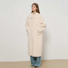 miu系富家千金慵懒长款皮毛一体小香风毛毛外套女2025新款高品质