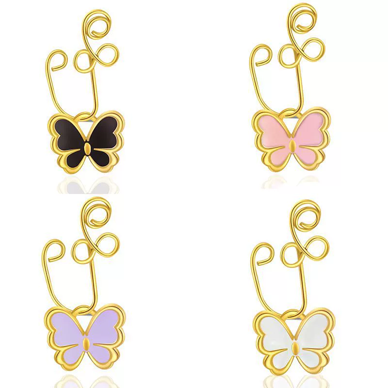 Африканский Стиль Многоцветный Бабочка поддельные нос кольцо клип нос богемный старинные медный провод Нос крышка болтаться нос украшения