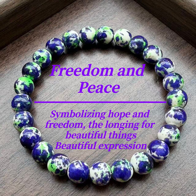 Temu Xiyin Tk Cross-Border Popular Bracelet Turquoise Bracelet Natural Crystal Anxiety Relief Bracelet Wholesale in Stock