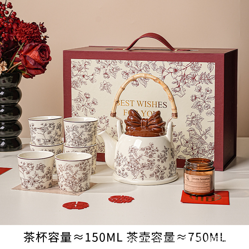 茶壶套装马克杯陶瓷家用乔迁新居订婚新婚结婚送新娘闺蜜礼物茶具|undefined