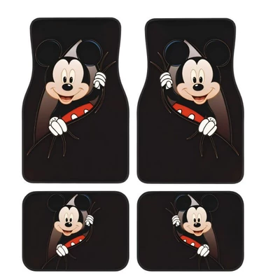 Avtomobil döşəmə paspasları — Dust-Proof, Easy-Care Floor Mats, Four-Piece - cartoon-car-floor-mats-25-3344cm-crystal-velvet-two-piece-set
