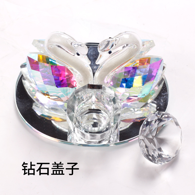 Arte de uñas transfronterizo Taza de cristal de alta permeabilidad exquisito recipiente de cristal en forma de cisne Taza de Arte de uñas modelo de mano Disparos obras mobiliario