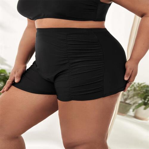 Cross-border swim trunks European and American single flat-bottomed women's swim trunks, anti-slip conservative sexy plus-size swimwear single bottom