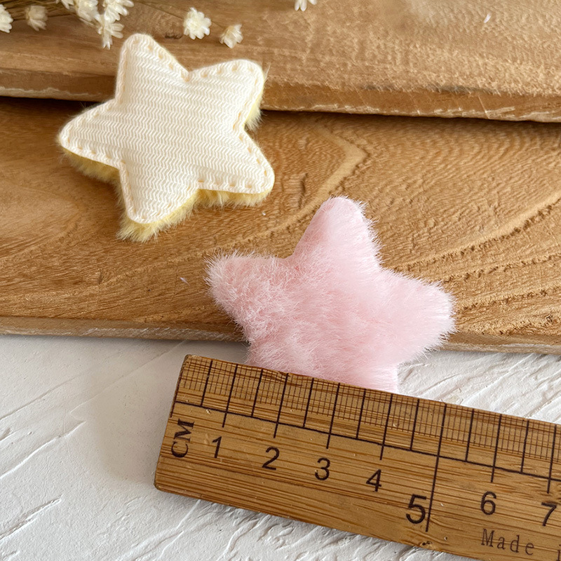 毛絨五角星手工diy材料手機殼Lolita裝飾手帳痛包星星髮飾輔料