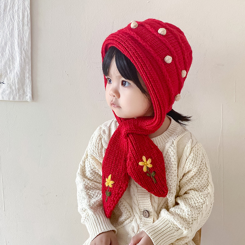 Enfants Unisexe Style Simple Fleur Bonnet De Laine display picture 9