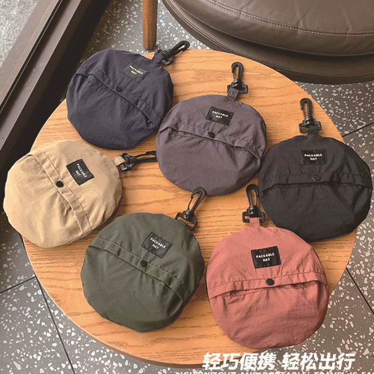 Foldable Quick-Dry Waterproof Men's Cap, Packable with Carabiner, One Size