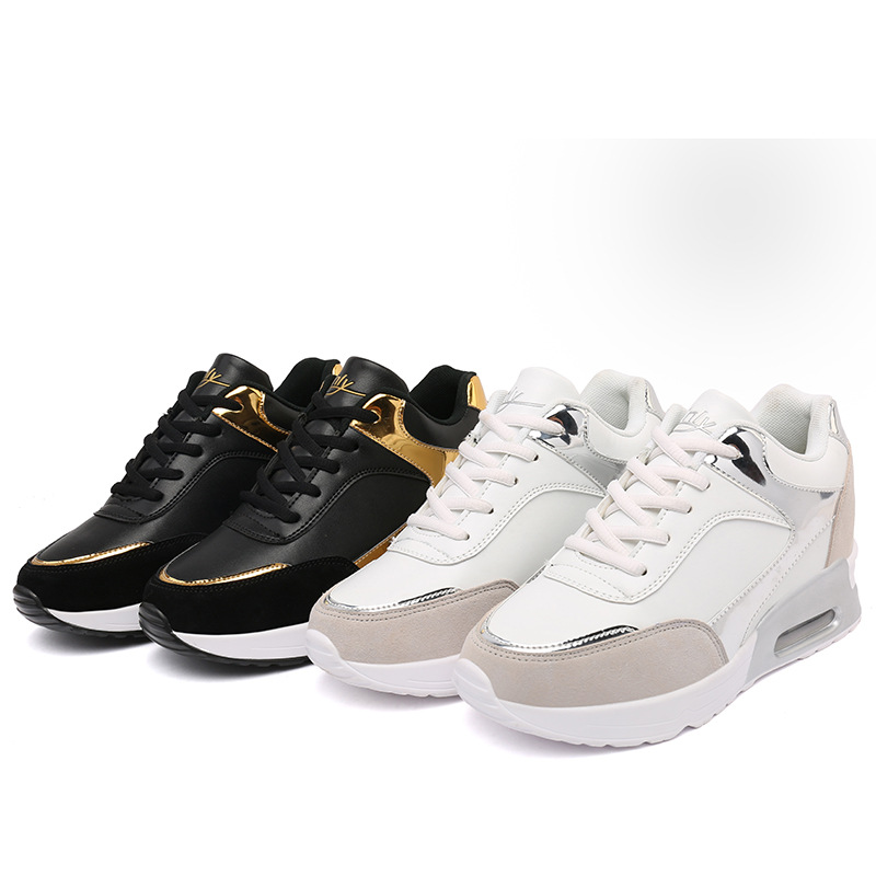 Versatile Women's White Platform Running Shoes With Air Cushion_voghion.com