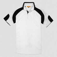 外贸款黑白色夏季polo衬衫工作运动服短袖T恤带logo广告餐厅工衣