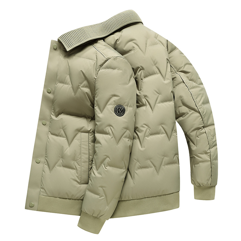 秋冬季新款男士轻薄羽绒服男短款翻领中青年轻便保暖大码鸭绒外套