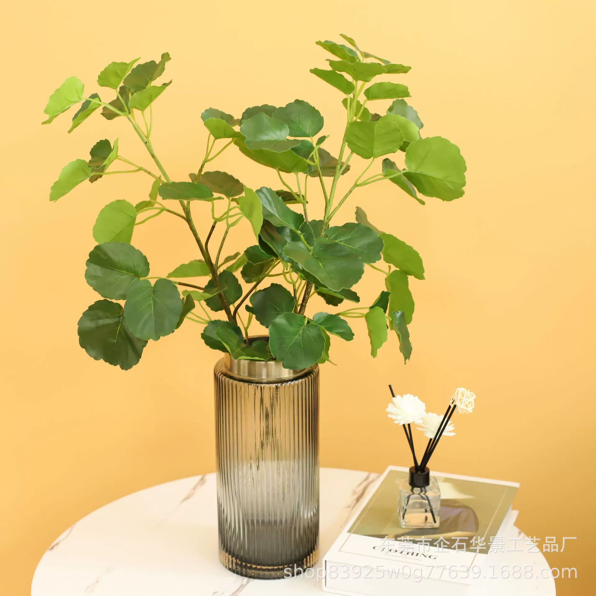 Моделирование денежный мешок Свежее моделирование Зеленое растение Денежный лист Украшение для дома и гостиной Поддельный цветок Зеленое растение Поддельная ветка Зеленый лист