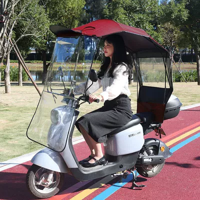 windproof cover, electric scooter canopy, Elektromobil üçün ön şüşə çətiri (günlük) - hsrequires-assemblyfully-retractable-folding-shed-extra-large-lifting-window-red-default-item
