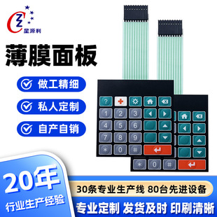 Customized Membrane Switch Panel Pet Drum Matrix Key Panel with Potting Piece Silver Paste Line Factory Processing