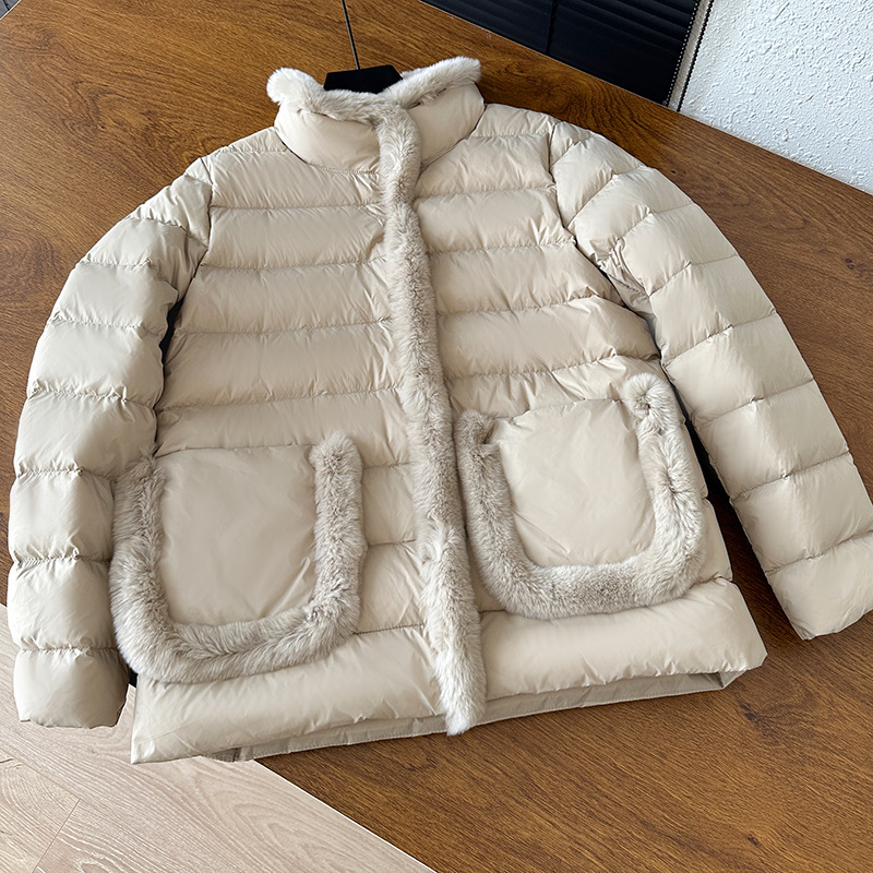 Women's Clothing Seto fur splicing short high end down jacket for women light and thin style atmospheric and elegant new Chinese style new winter_ipsvogv.com