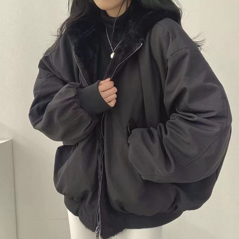 Пуховик женский, корейский стиль oversize — тёплый демисезонный