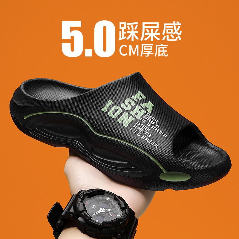 2024 nuevas zapatillas para hombres de verano tendencia de usar al aire libre sensación de mierda juvenil sandalias de playa de doble propósito