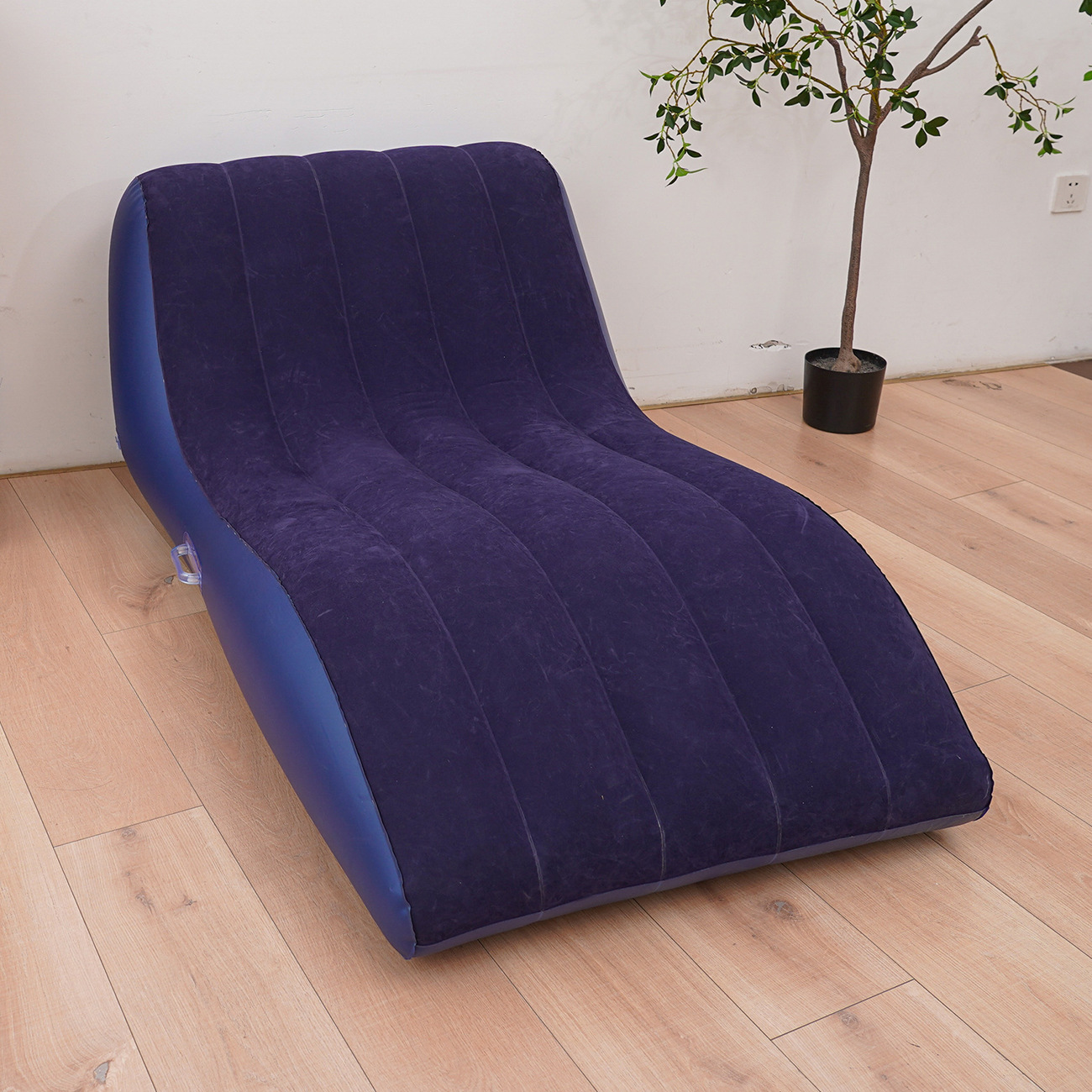 Sofá inflable perezoso grueso a través del espejo, sillón reclinable plegable, sofá exterior con combinación de pedal, sofá flocado