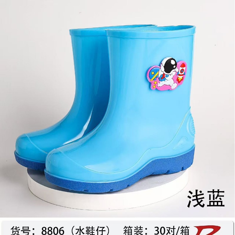 Children's rain boots cute cartoon boys and girls rain boots non-slip wear-resistant large children's short tube boys and girls water shoes wholesale