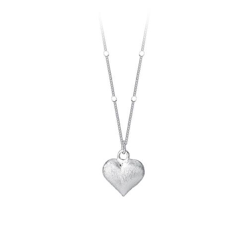 S925 Pure Silver Stranded Heart Necklace Pendant for Women, Light Luxury Niche Simple and Elegant, Advanced Heart Shape Versatile Clavicle Chain Wholesale