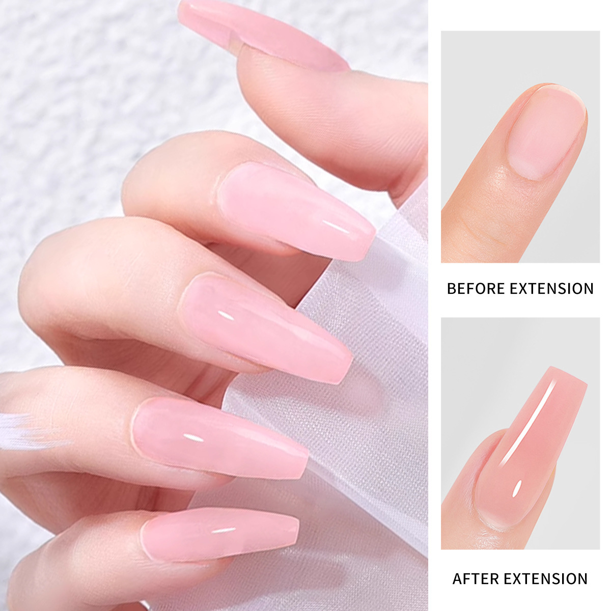 Extensión de cristal pegamento de fototerapia de uñas pegamento 15ml pegajoso diamante UV extensión rápida sin bandeja de papel fábrica al por mayor