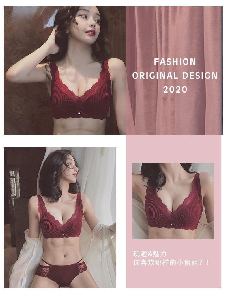 智贝详情图_8红彩儿丝绒内衣女聚拢加厚收副乳上托无钢圈文胸调