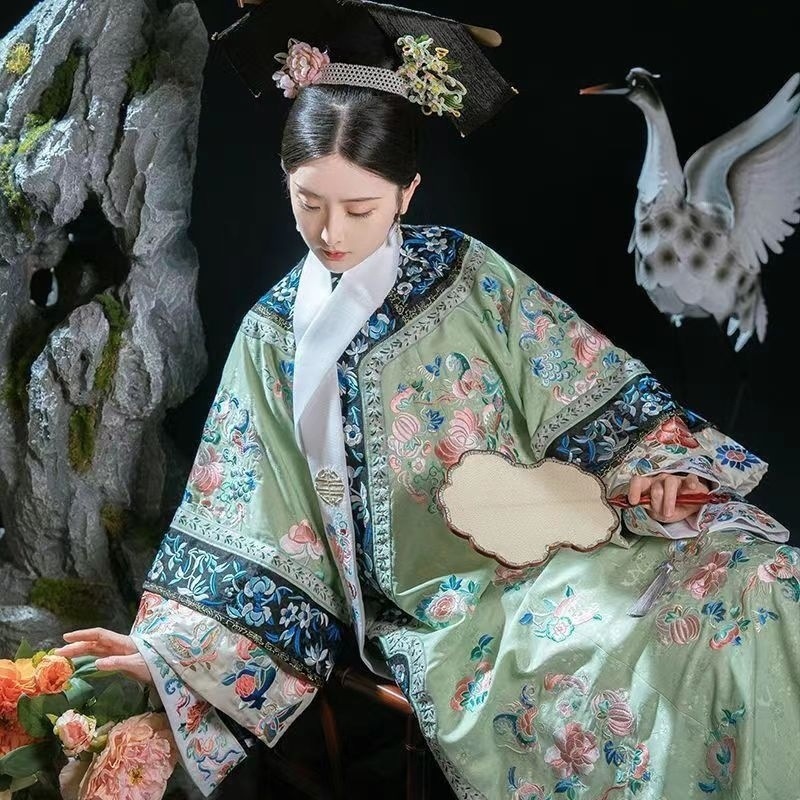 G2L GEGE YOUNG IMPERIAL CONCUBINE QING DYNASTY 여성 의류 VIGOR 의류 HANFU 청나라 VIGOR 인쇄 궁전 고대 중국