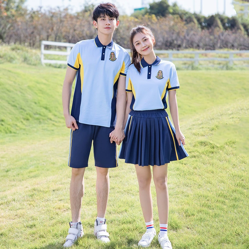 Униформа для учащихся средней школы, летняя форма для выпускного класса с короткими рукавами в студенческом стиле, спортивная форма для начальной школы, выпускной класс, летняя форма