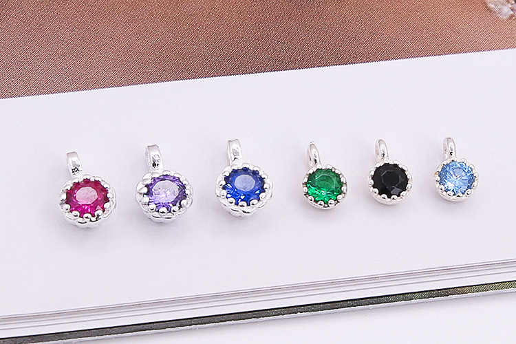 Zircon Inlay Material 1 Piece 7*4mm 925 Sterling Silver Zircon Geometric Polished Pendant