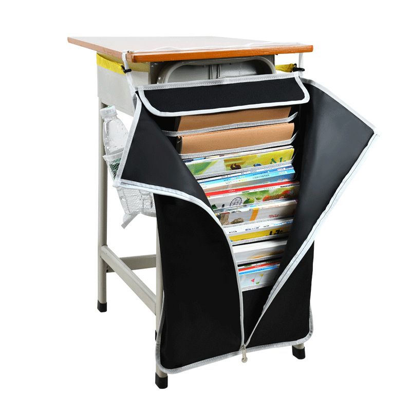 Bolsa de libro colgante de escritorio escolar de gran capacidad gruesa de escritorio de estudiantes lateral bolsa de almacenamiento de libros de estudiantes de secundaria y secundaria