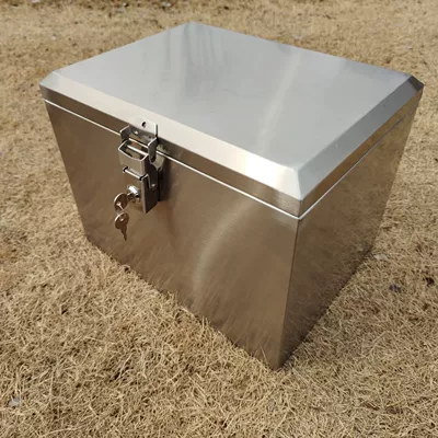 Motorcycle Stainless Steel Trunk Universal Thickened Electric Vehicle Scooter Large Tail Box Waterproof Takeaway Tool Box (Motorcycle trunk) - length-400-width-280-height-251-stainless-steel-lock-two