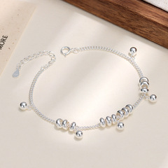 S925纯银素银圈圈手链女轻奢简约精致小众高级设计感重工叠戴手饰