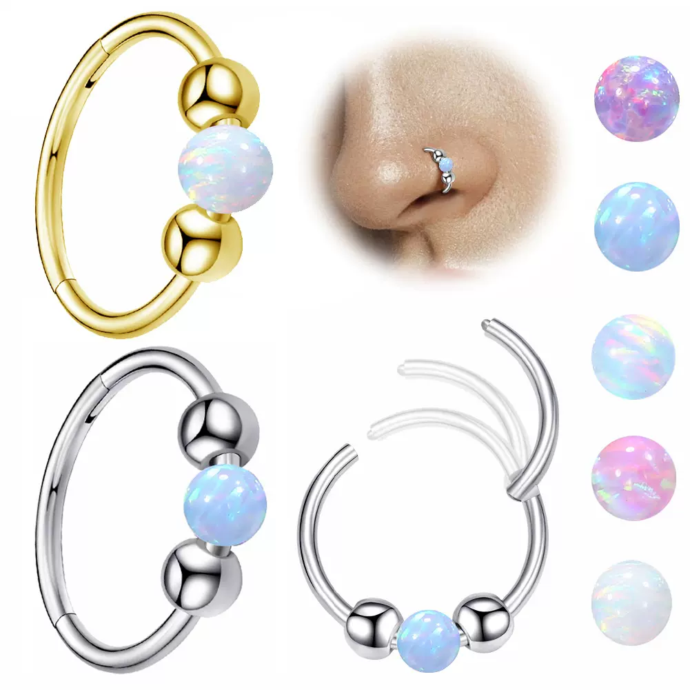 316L不锈钢澳宝鼻环不锈钢圆珠闭合圈耳骨钉中隔穿刺饰品批发