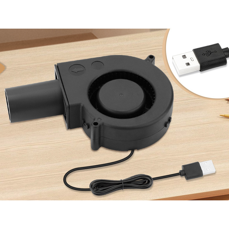 Suministro directo de fábrica 9733USB enchufe banco de energía parrilla de leña al aire libre soplador de CC regulación de velocidad de 5V para ayudar a la combustión