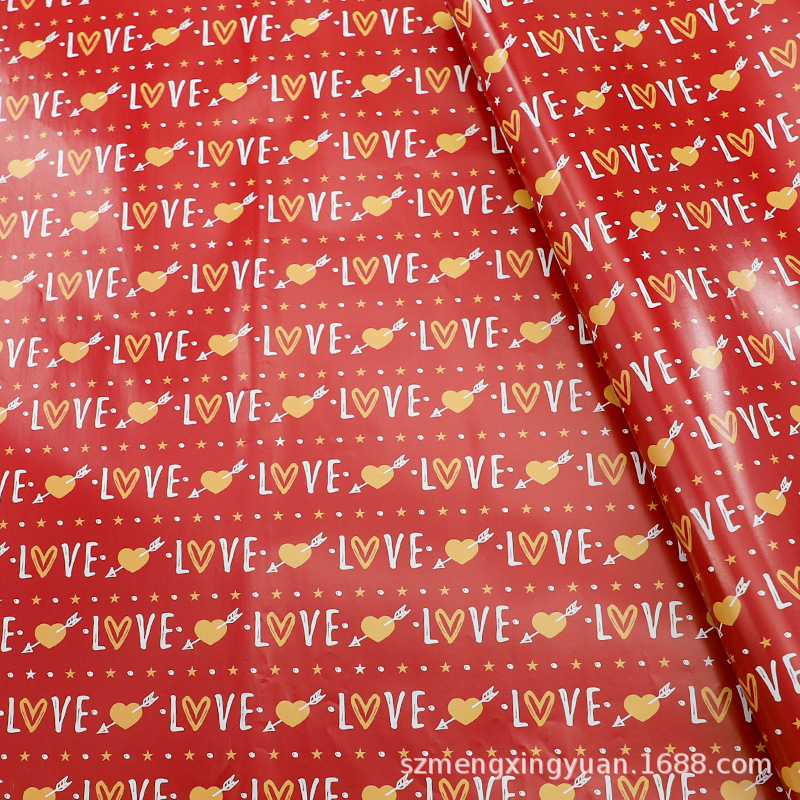 JS-fondo rojo LVOE love 6174-4;JS love series; 74*51cm hoja