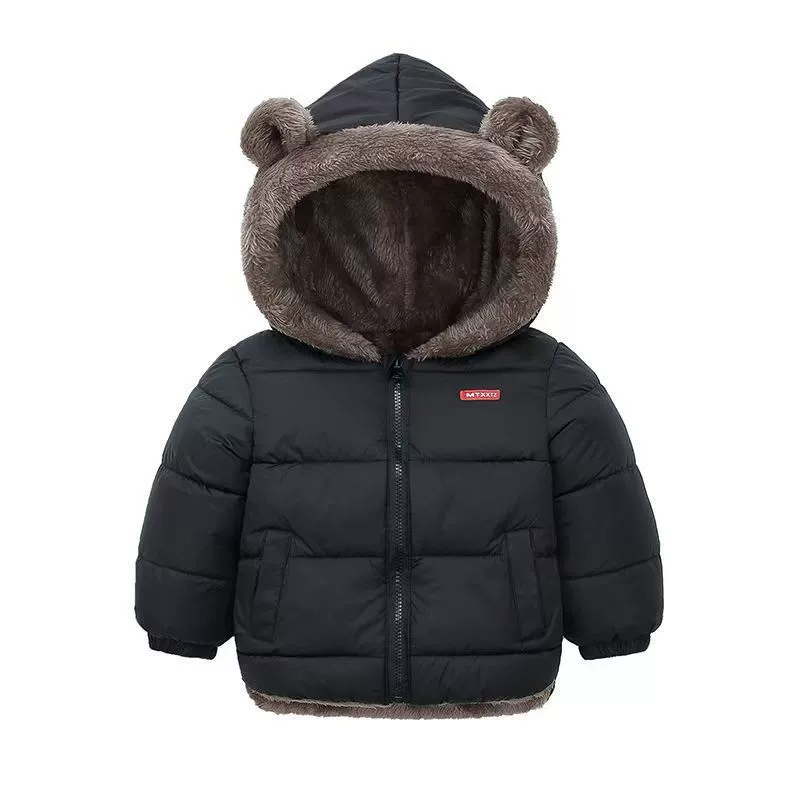 Children's double-sided velvet keep warm down jacket for boys, increased thickness