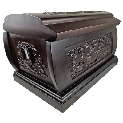 39cm龙凤棺【30年的老厂家厂价销售】黑檀木棺材寿材殡葬用品雕刻|ru